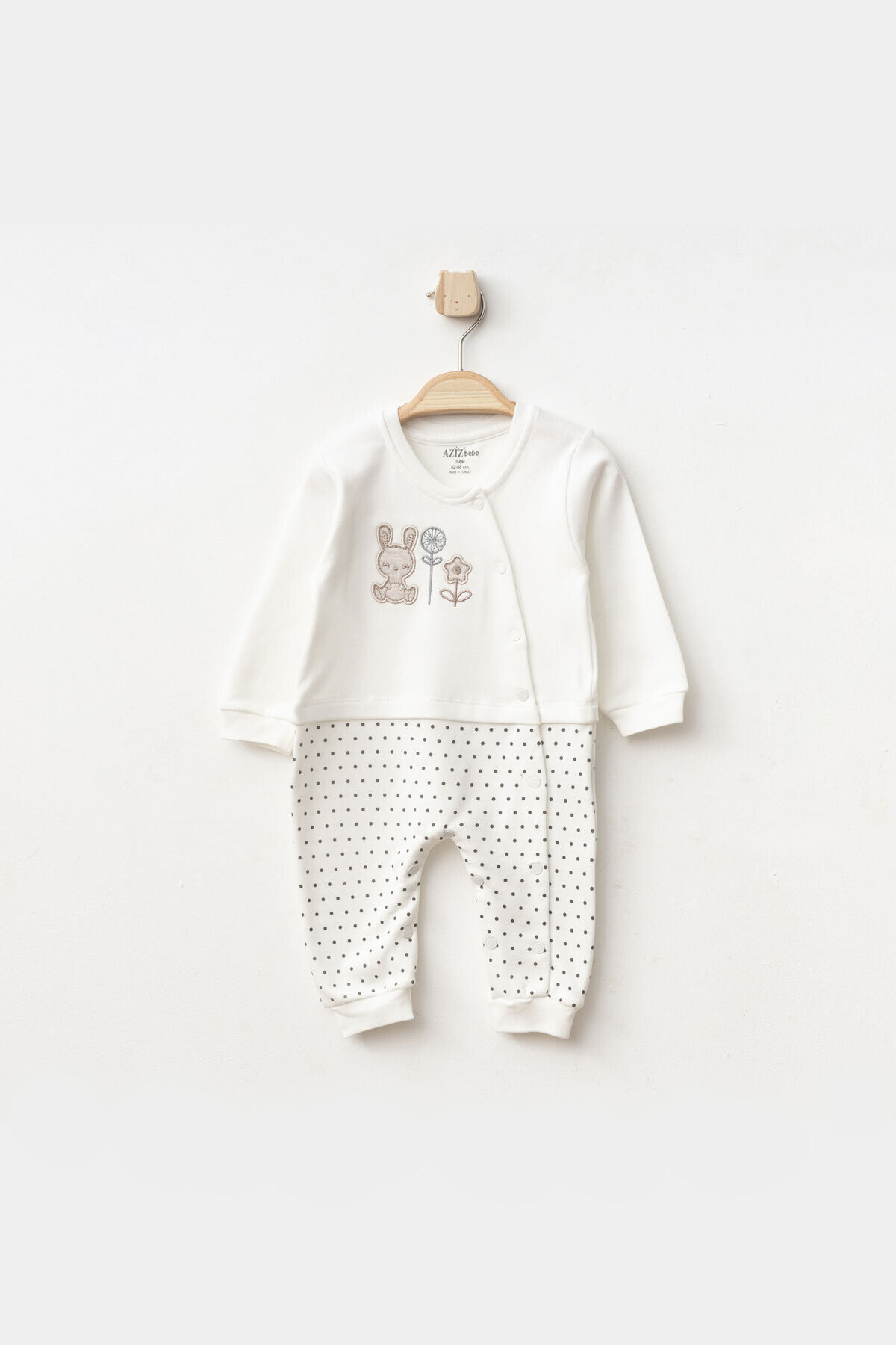 Erkek Bebek Hayvan Nakışlı Çıtçıtlı Tulum 0 Ay - 6 Ay