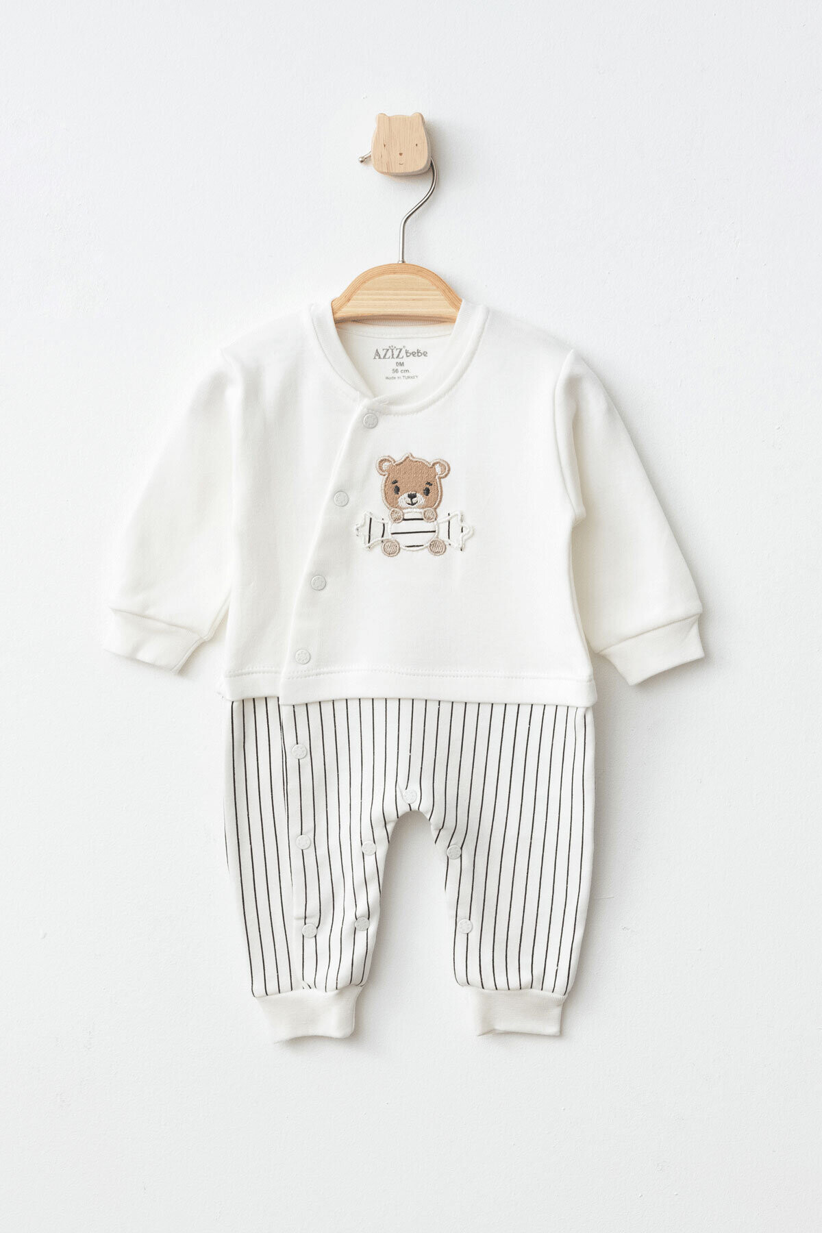 Erkek Bebek Hayvan Nakışlı Çıtçıtlı Tulum 0 Ay - 6 Ay