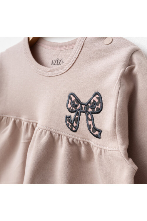 Kız Bebek Nakışlı Sweatshirt Pantolon 2 li Alt Üst Bebek Takımı 3 Ay-36 Ay