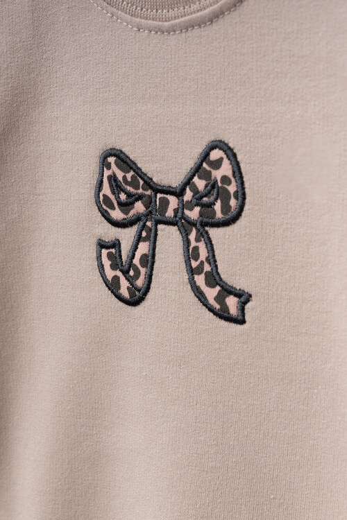 Kız Bebek Nakışlı Sweatshirt Pantolon 2 li Alt Üst Bebek Takımı 3 Ay-36 Ay