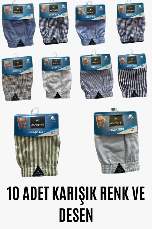 Erkek 10Lu Gömlek Desen %100 Pamuk Poplin Boxer PLD25S-3069