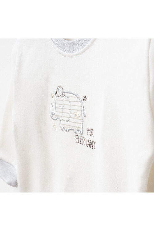 Erkek Bebek Animal Nakışlı % 100 Pamuk Sweatshirt Pantolon 2  li Alt Üst Bebek Takımı 3 Ay-24 Ay