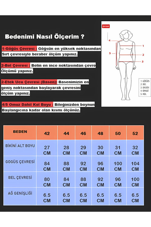 Kadın Siyah Yaprak Desenli Askılı Yüksek Bel Toparlayıcı Büyük Beden Bikini Takım PLD24S-3034