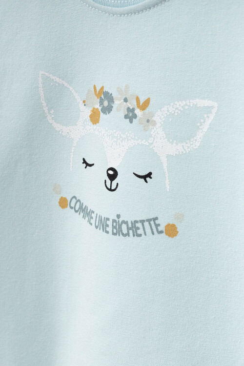 Kız Bebek Animal Desenli Sweatshirt Pantolon 2  li Alt Üst Bebek Takımı 3 Ay-36 Ay