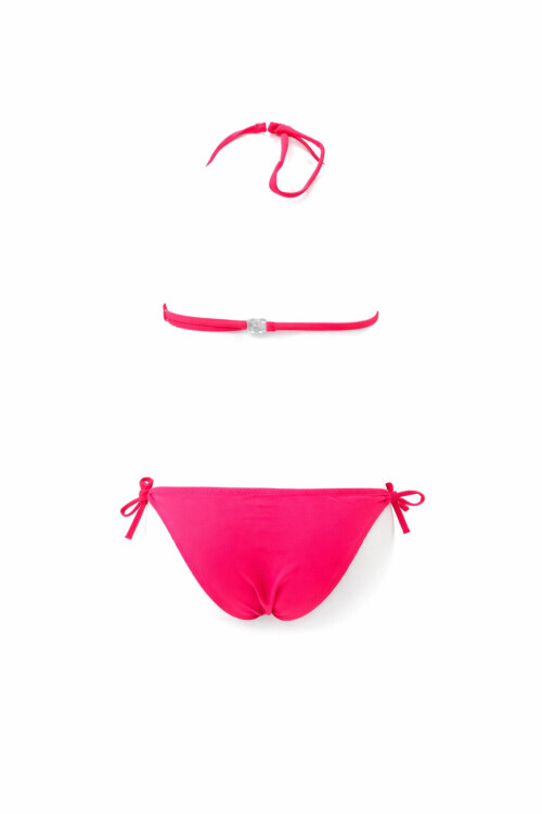 Kız Çocuk Neon Pembe Yeşil Unicorn Temalı Bikini Takım PLD25S-3005