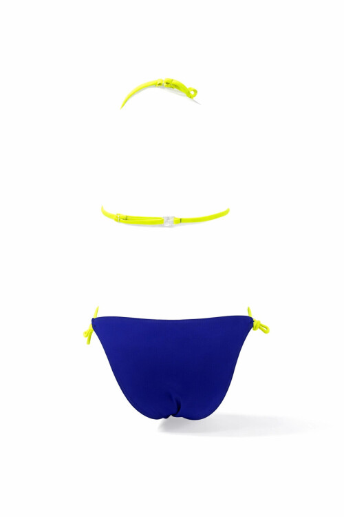 Kız Çocuk Pembe Lacivert Unicorn Temalı Bikini Takım PLD25S-3005