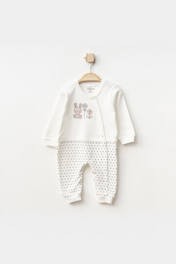Erkek Bebek Hayvan Nakışlı Çıtçıtlı Tulum 0 Ay - 6 Ay