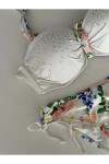 Kadın Beyaz Taş İşlemeli Astarlı Bikini Takım PLD25S-3018