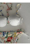 Kadın Beyaz Taş İşlemeli Astarlı Bikini Takım PLD25S-3018