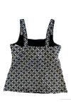 Kadın Lacivert Beyaz Desenli Şortlu Tankini PLD25S-3186