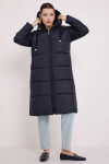 Kadın Lacivert Kapşonlu Uzun Oversize Şişme Mont PLD22W-3172