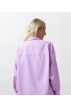 Kadın Lila Oversize Uzun Basic Gömlek PLD22W-3118
