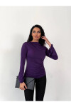 Kadın Mor Drape Detaylı İspanyol Kol Sany Bluz PLD25W-3047