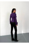 Kadın Mor Drape Detaylı İspanyol Kol Sany Bluz PLD25W-3047