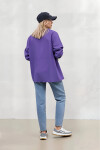 Kadın Mor Oversize Uzun Basic Gömlek PLD22W-3118