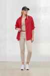 Kadın NAR Çiçeği Oversize Uzun Basic Gömlek PLD22W-3118
