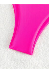 Kadın Neon Pembe İp Detaylı Astarlı V Kesim Üçgen Bikini Takım PLD24S-3036