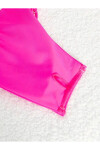Kadın Neon Pembe İp Detaylı Astarlı V Kesim Üçgen Bikini Takım PLD24S-3036