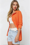 Kadın Oranj Oversize Uzun Basic Gömlek PLD22W-3118