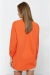 Kadın Oranj Oversize Uzun Basic Gömlek PLD22W-3118