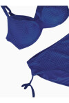 Kadın Saks Mavi Desenli Büyük Beden Astarlı Bikini Takım PLD25S-3022