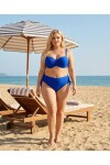 Kadın Saks Mavi Taş İşlemeli Astarlı Bikini Takım PLD25S-3016