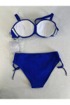 Kadın Saks Mavi Taş İşlemeli Astarlı Bikini Takım PLD25S-3016