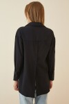 Kadın Siyah Arkası Düğmeli Boyfriend Poplin Gömlek PLD22S-3131