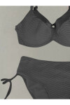 Kadın Siyah Desenli Büyük Beden Astarlı Bikini Takım PLD25S-3022