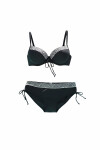 Kadın Siyah Etnik Desenli Büyük Beden Bikini Takım PLD25S-3021