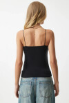 Kadın Siyah İp Askılı Örme Body Bluz PLD24S-3064