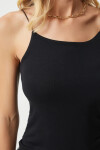 Kadın Siyah İp Askılı Örme Body Bluz PLD24S-3064