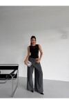 Kadın Siyah Kolsuz Likralı Tül Detay Sandy Bluz PLD26W-3043