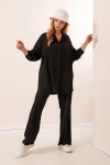 Kadın Siyah Oversize Alt-Üst İkili Örme Takım PLD23W-3001