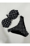 Kadın Siyah Puantiyeli Astarlı Bikini Takım PLD25S-3023
