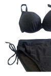 Kadın Siyah Taş İşlemeli Astarlı Büyük Beden Bikini Takımı PLD25S-3010