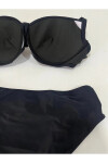 Kadın Siyah Taş İşlemeli Astarlı Büyük Beden Bikini Takımı PLD25S-3019
