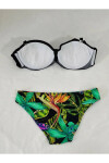 Kadın Siyah Taş İşlemeli Toka Aksesuarlı Astarlı Bikini Takım PLD25S-3018