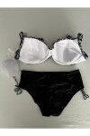 Kadın Siyah Taş İşlemeli Toka Aksesuarlı Bikini Takım PLD25S-3024