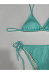 Kadın Su Yeşili Boyundan İp Bağlamalı Üçgen Bikini Takımı PLD25S-3017