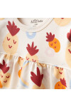 Kız Bebek Ananas Desenli % 100 Pamuk Sweatshirt Pantolon 2  li Alt Üst Bebek Takımı 3 Ay-36 Ay