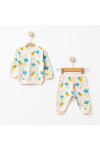 Kız Bebek Ananas Desenli Sweatshirt Pantolon 2  li Alt Üst Bebek Takımı 3 Ay-36 Ay