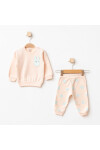 Kız Bebek Animal Desenli % 100 Pamuk Sweatshirt Pantolon 2  li Alt Üst Bebek Takımı 3 Ay-36 Ay