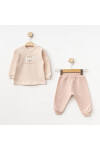 Kız Bebek Animal Desenli Sweatshirt Pantolon T-shirt 3 lü Alt Üst Bebek Takımı 3 Ay-36 Ay