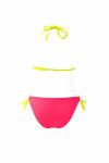 Kız Çocuk Mavi Pembe Flamingo Glow Desenli 6-14 Yaş Üçgen Bikini Takım PLD26S-3002