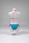 Kız Çocuk Mavi Tavus Kuşu Desenli 6-14 Yaş Üçgen Bikini Takım PLD24S-3003