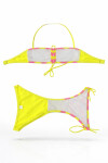 Kız Çocuk Neon Sarı Unicorn Desenli 2-8 Yaş Straplez Bikini Takım PLD24S-3011