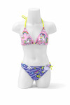 Kız Çocuk Pembe Lacivert Unicorn Temalı Bikini Takım PLD25S-3005
