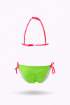 Kız Çocuk Yeşil Kelebek Desenli 2-8 Yaş Üçgen Bikini Takım PLD24S-3004